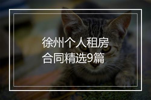 徐州个人租房合同精选9篇