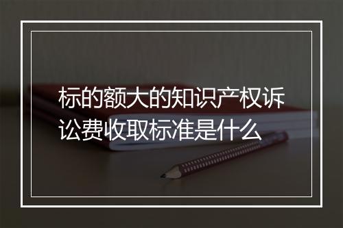 标的额大的知识产权诉讼费收取标准是什么