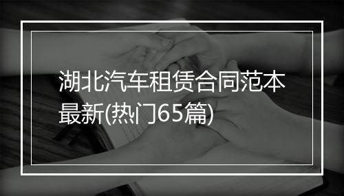 湖北汽车租赁合同范本最新(热门65篇)