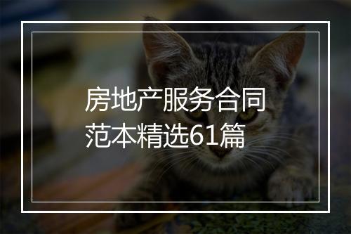 房地产服务合同范本精选61篇