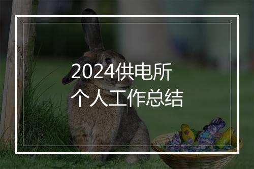 2024供电所个人工作总结