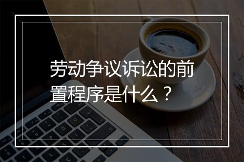 劳动争议诉讼的前置程序是什么？