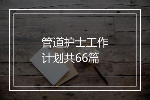 管道护士工作计划共66篇