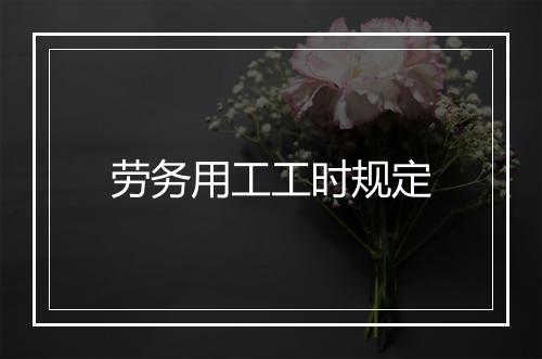 劳务用工工时规定