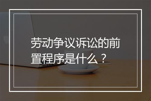 劳动争议诉讼的前置程序是什么？