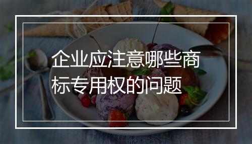 企业应注意哪些商标专用权的问题