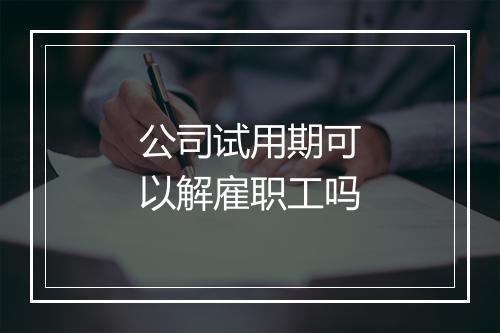 公司试用期可以解雇职工吗