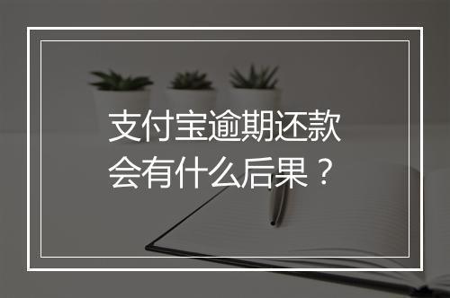 支付宝逾期还款会有什么后果？