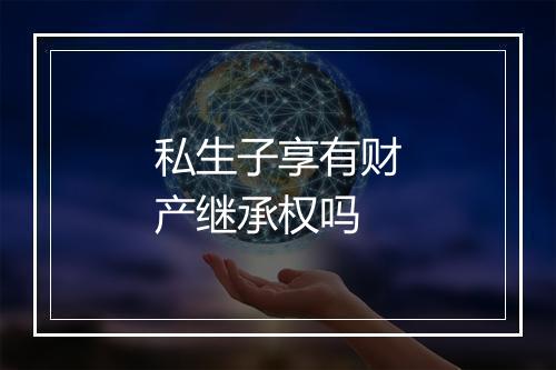 私生子享有财产继承权吗