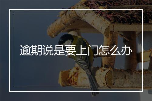 逾期说是要上门怎么办