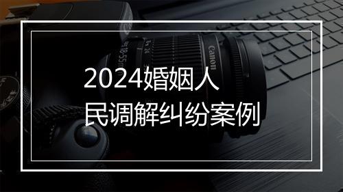 2024婚姻人民调解纠纷案例