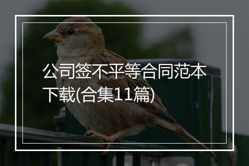 公司签不平等合同范本下载(合集11篇)