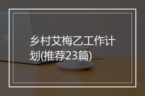 乡村艾梅乙工作计划(推荐23篇)