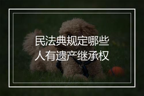 民法典规定哪些人有遗产继承权