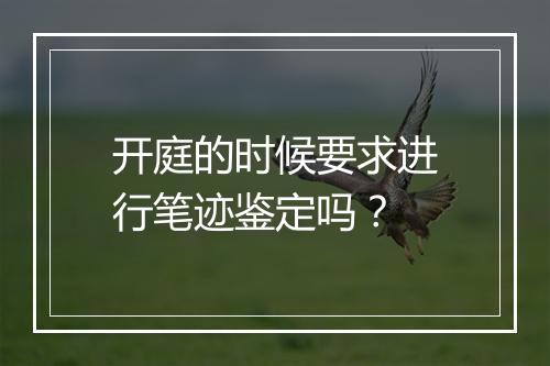 开庭的时候要求进行笔迹鉴定吗？