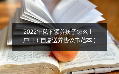 2022年私下领养孩子怎么上户口（自愿送养协议书范本）