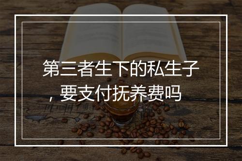 第三者生下的私生子，要支付抚养费吗