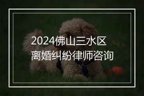 2024佛山三水区离婚纠纷律师咨询