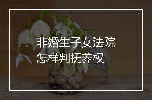 非婚生子女法院怎样判抚养权