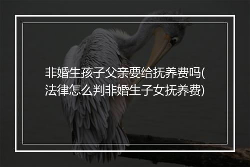 非婚生孩子父亲要给抚养费吗(法律怎么判非婚生子女抚养费)