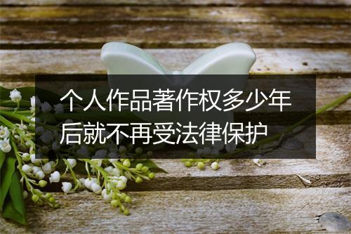 个人作品著作权多少年后就不再受法律保护