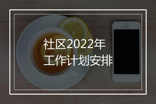 社区2022年工作计划安排