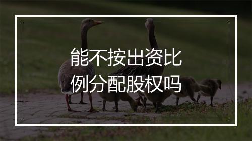 能不按出资比例分配股权吗