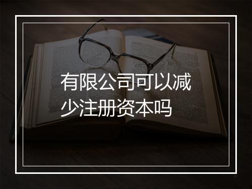 有限公司可以减少注册资本吗