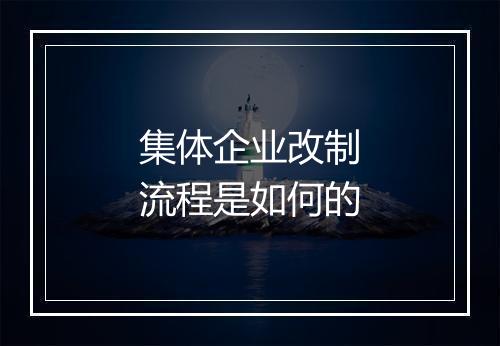 集体企业改制流程是如何的