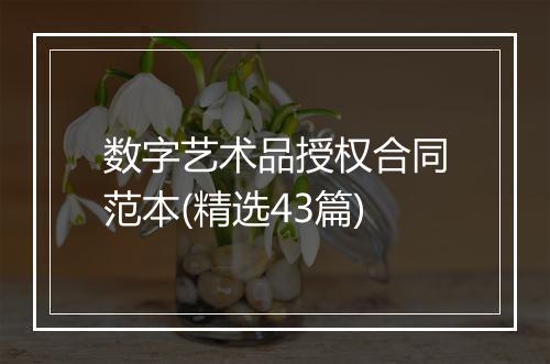 数字艺术品授权合同范本(精选43篇)