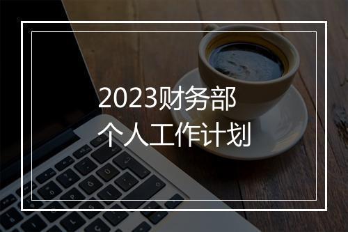2023财务部个人工作计划