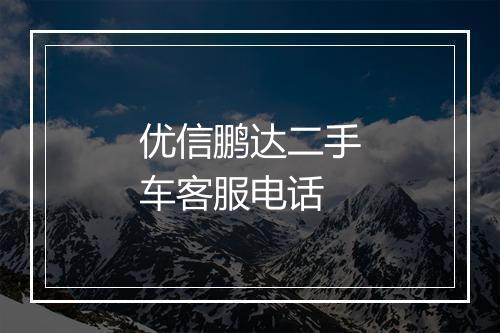优信鹏达二手车客服电话
