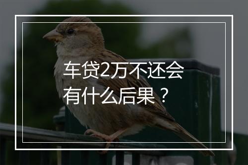 车贷2万不还会有什么后果？