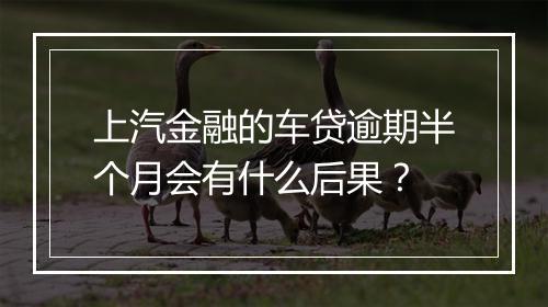 上汽金融的车贷逾期半个月会有什么后果？
