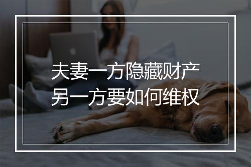 夫妻一方隐藏财产另一方要如何维权