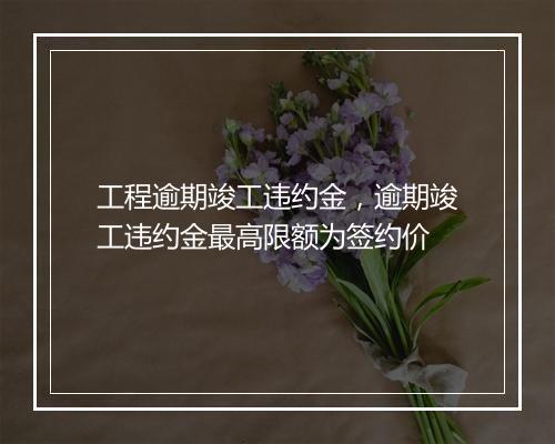 工程逾期竣工违约金，逾期竣工违约金最高限额为签约价