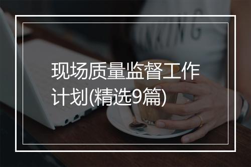 现场质量监督工作计划(精选9篇)