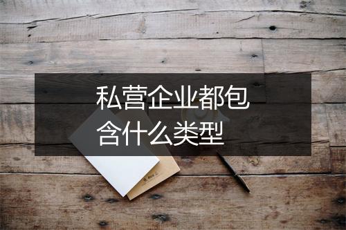 私营企业都包含什么类型