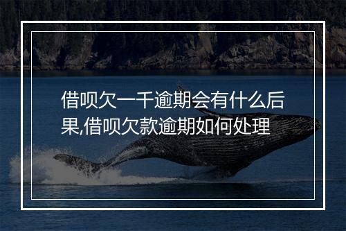 借呗欠一千逾期会有什么后果,借呗欠款逾期如何处理