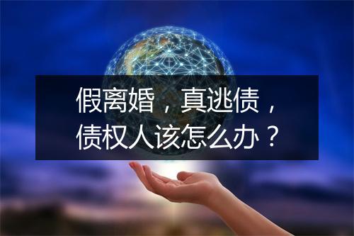 假离婚，真逃债，债权人该怎么办？