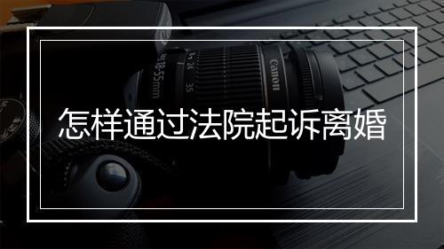 怎样通过法院起诉离婚
