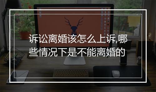 诉讼离婚该怎么上诉,哪些情况下是不能离婚的