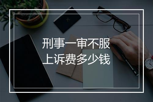 刑事一审不服上诉费多少钱