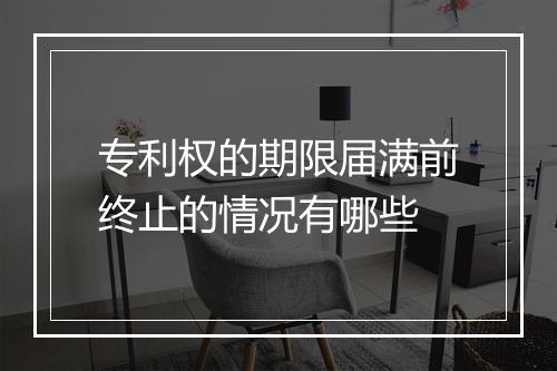 专利权的期限届满前终止的情况有哪些
