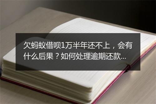 欠蚂蚁借呗1万半年还不上，会有什么后果？如何处理逾期还款问题？