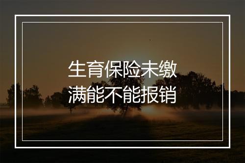 生育保险未缴满能不能报销