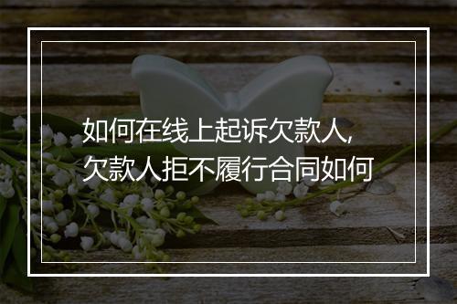 如何在线上起诉欠款人,欠款人拒不履行合同如何
