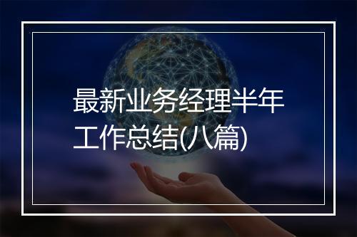 最新业务经理半年工作总结(八篇)