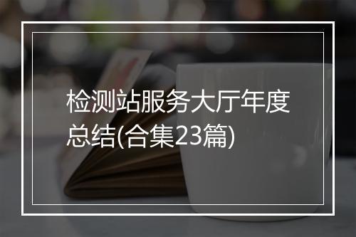 检测站服务大厅年度总结(合集23篇)