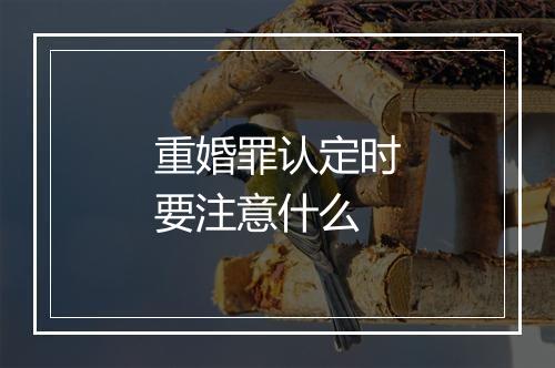 重婚罪认定时要注意什么